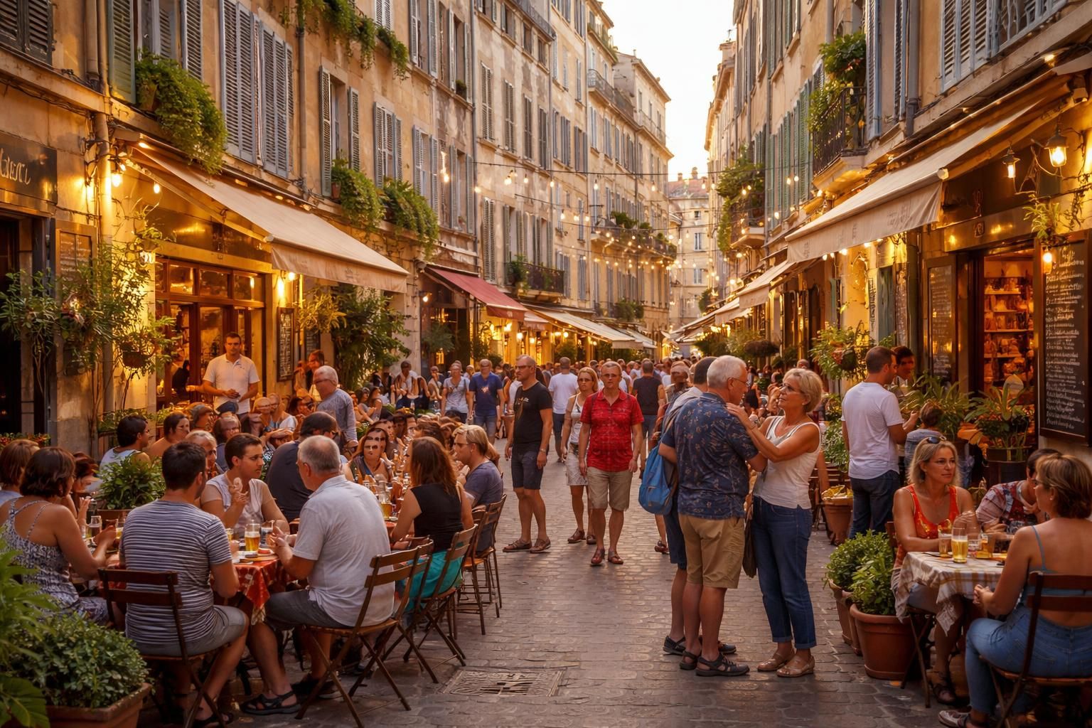 découvrez les rues animées de marseille, un lieu de rencontre chaleureux où habitants et visiteurs partagent des moments conviviaux et authentiques.