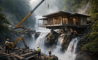 découvrez les secrets fascinants de la construction unique de la maison sur la cascade, alliant architecture audacieuse et harmonie avec la nature.