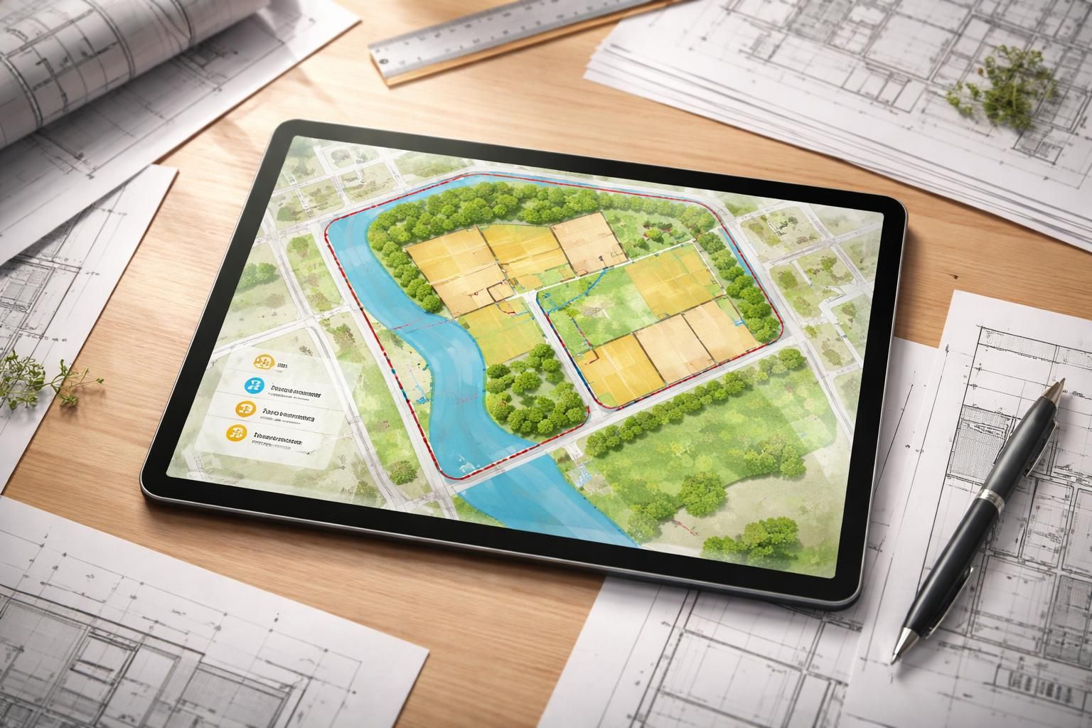découvrez comment présenter facilement un terrain constructible sur tablette tactile, en mettant en avant les plans détaillés et les contraintes environnementales pour une meilleure compréhension.