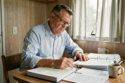 Propriétaire de mobil-home consultant des documents administratifs liés à la loi ALUR 2026