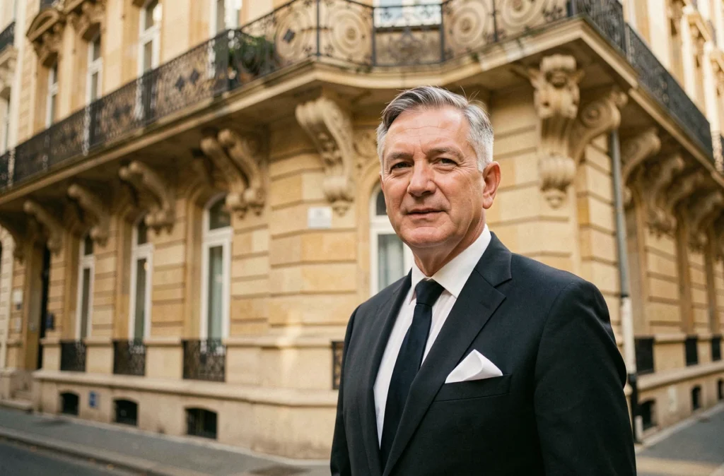 Expert syndic d'Oralia Lille posant devant un immeuble haussmannien caractéristique de Lille
